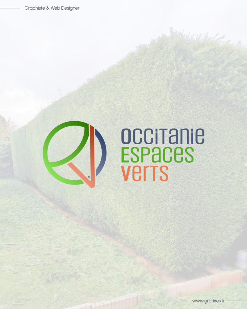 Logo Occitanie Espaces Verts créé par Grafixès pour une entreprise de paysagisme et entretien d’espaces verts en Occitanie