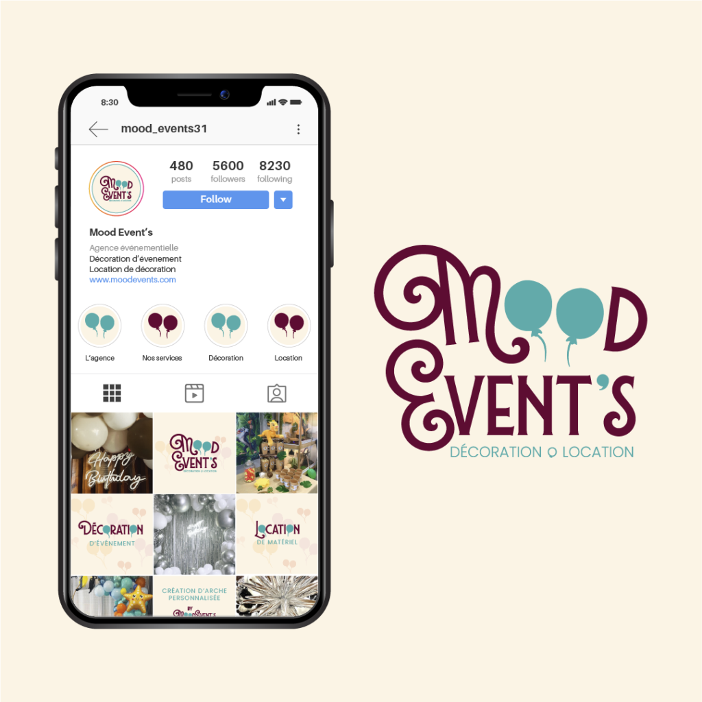 Identité visuelle Mood Event’s pour Instagram